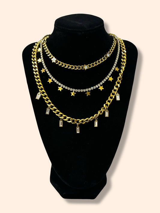 Set star necklaces