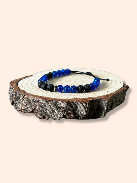 Blue & black lava stone